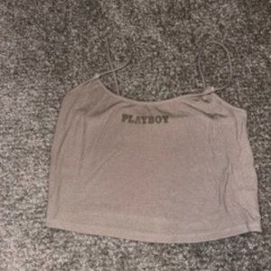 Playboy Brown Spaghetti Strap Tank Top